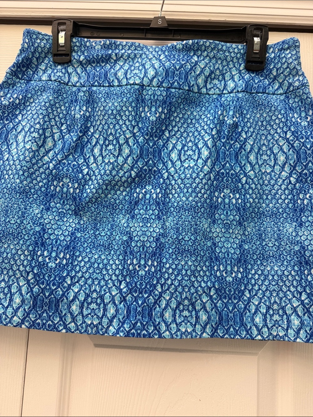 Attyre New York Womens Blue Reptile Skin Athletic Pull On Skort - Picture 4 of 8
